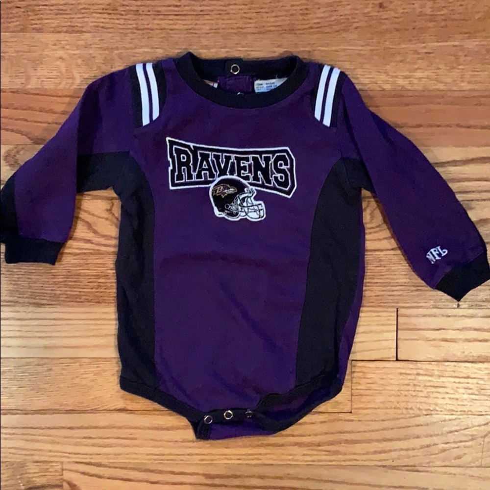 Baltimore Ravens Long Sleeve Onsie Size 18M